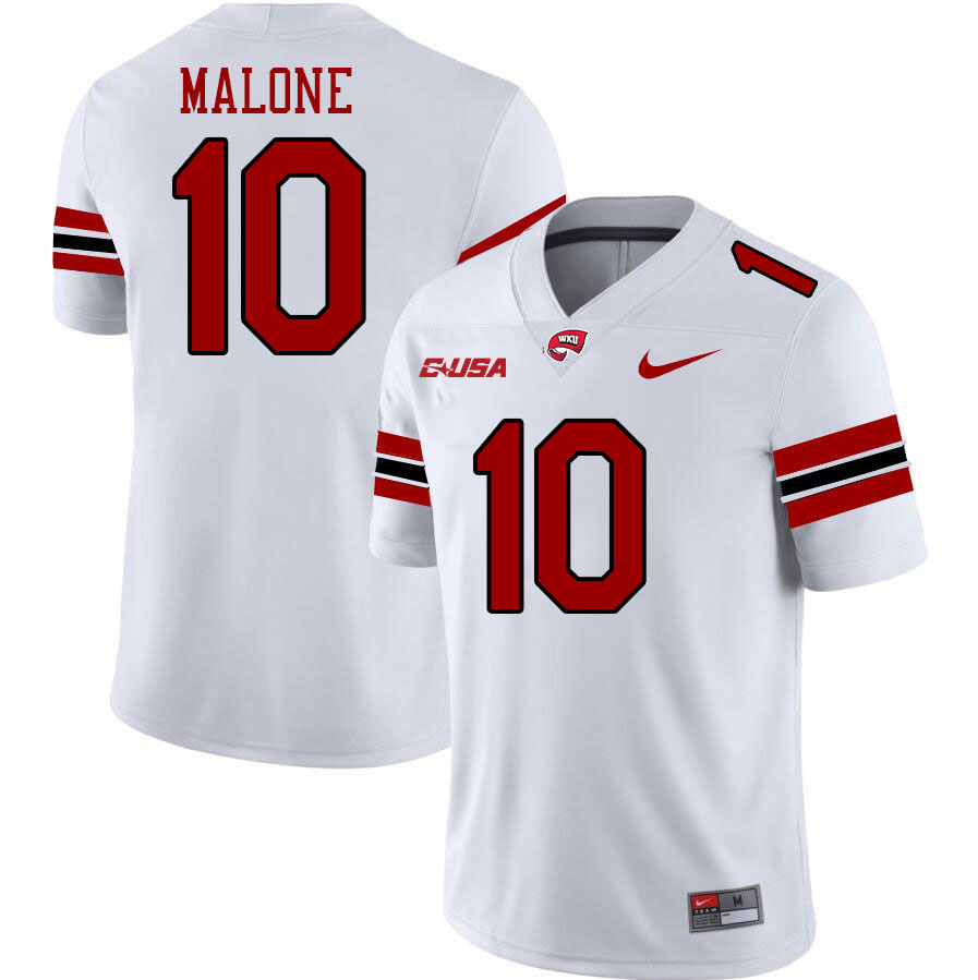 Western Kentucky Hilltoppers #10 DeAngelo Malone College Football Jerseys Stitched Sale-White